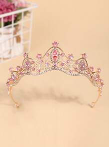 1 pièce Bandeau à couronne de princesse 3D avec strass pour femmes, accessoire de cheveux élégant pour anniversaire