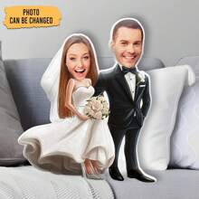 1pc Customized 3D Printed Photo Pillow, Polyester 100% Cover, Polypropylene 100% Filling, Handwash, Multipurpose, Digital Printing, Various Sizes Available - Ideal For Christmas And Halloween Gifts, Customized Photo Pillow With Unique Personalized Face Design Suitable For Birthday, Holiday, Anniversary, Home Decor, Living Room, Bedroom, Valentine's Day, Wedding Decoration, Halloween, Christmas, Thanksgiving,Machine Washable, Digital Printing - Multicolor - View 6