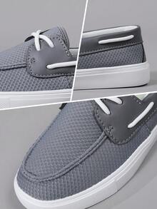 男士 2025 年新款简约经典休闲舒适时尚运动鞋 - 透气，高街休闲鞋带，网眼面料，适合所有季节，圆头，织物鞋面，EVA 鞋底，适合学生、户外、散步、街头穿着的多功能运动鞋，轻便 - 彩色 - 查看 6