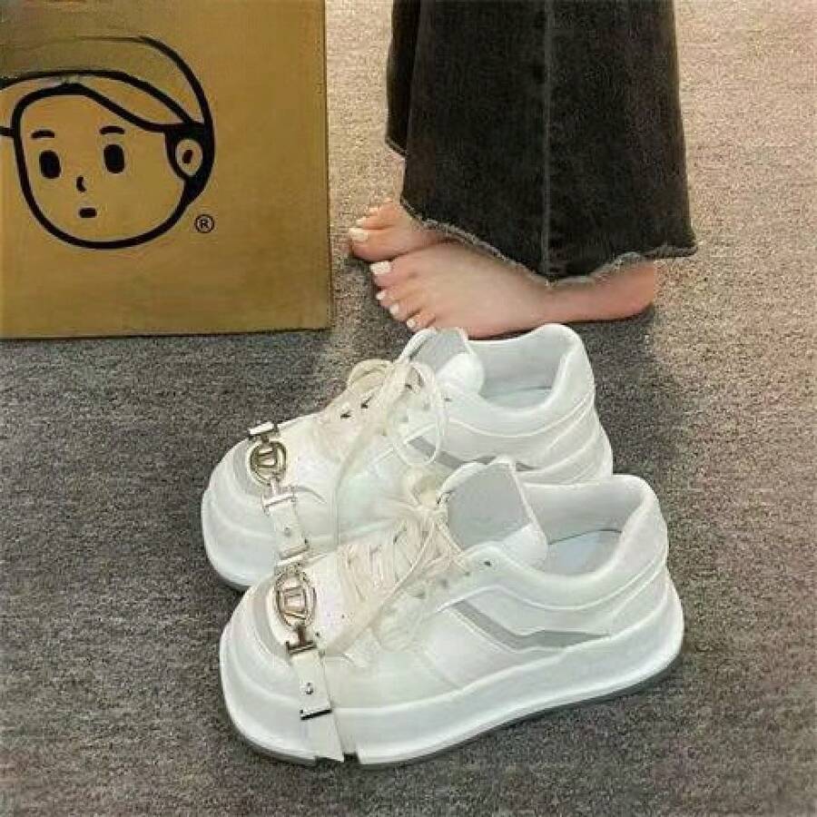 Women Skateboarding Shoes - 銀色 - 查看 1