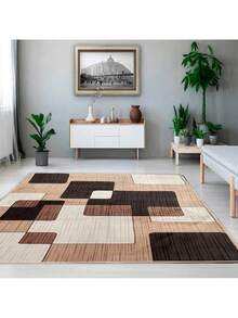 Casa Laura Enxovais Soft Flannel Rug In Modern Prints 2.00 X 1.50 - Various Colors - MADEIRA TOBACCO - View 2