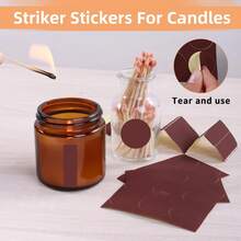 120pcs Adhesive Lighter Papers, 60pcs Round And 60pcs Rectangular Lighter Stickers, Suitable For Matchboxes, Bowl-Shaped Lighters (Brown), DIY Candle Lighter Papers, Rectangular Lighter Paper Stickers - Brown - View 6
