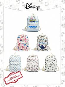 Disney 1 Pieza Oficial Autorizada | Mochila con estampado de Mickey Mouse y Stitch, de gran capacidad con compartimento para laptop | Mochila casual | Bolsa deportiva | Mochila con diseño de dibujos animados | Mochila ideal para niñas/estudiantes/adolescentes/graduados, perfecta para uso diario, excursiones, viajes, compras y regreso a la escuela