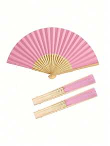 3 Pcs Black Classic Folding Hand Fan, Summer Cooling Gift, Elegant And Fashionable Black Folding Fan, Easy To Carry And Put In Bag,For Wedding, Party Favor, Performance, Dance, Home Decoration, Festival, And Gifting Purposes Birthday Gifts Graduation