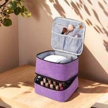 1pc Expandable Double Layer Nail Polish Bag Storage Bag, Multi-Color Large Nail Polish Storage Bag, Can Hold One Nail Art Lamp And 30 Bottles Of Nail Polish, Nail Polish Storage Bag With Nail Art Tool Storage Bag (Bag Only)Makeup Travel Toiletry Organizer Essentials Gifts Storage Zipper Accessories Nail - Multicolor - View 7