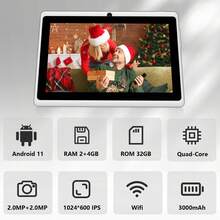 Tablet, 7 Inch Android 11 Tablet For Kids, 6GB RAM 32 ROM Toddler Tablet , 128GB Expand,Kids Tablet,Quad-Core Processor, WiFi, Parental Control, 2MP+5MP Dual Camera,FHD(1024*600) IPS Touch Screen,GPS,GMS Certified Tablet - Hồng - Xem 2