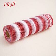 1/2 Rolls Deco Mesh Ribbon - 10inch X 30 Feet Each Roll Metallic Foil Mesh Ribbon For Wedding, Birthday,Halloween, Thanksgiving, Christmas, New Year DIY Gift Decorationand Home Decorating