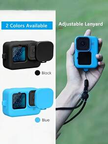 1pc Durable Silicone Protective Case, Designed For GoPro HERO 12/11/10/9 - Full Protective Shell With Lens Cover And Wrist Strap (Suitable For Cycling, Skiing And Vlogging) - Multicolor - View 1