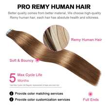 20PCS 50G Tape In Hair Extensions Human Hair, #6 Light Brown, 16-26 Inch Double Sided Tapes Ins Human Hair Extensions,  Adhesive Extension Seamless Invisible Skin Weft, Silky Straight With Thick Ends, Remy Human Hair Add Length For Woman Everyday Hairstyle Cosplay Daily Wedding Party Halloween Use - S6 - View 4
