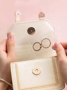 100pcs Pvc Transparent Resealable Jewelry Bags With Ziplock,Anti-Oxidation,Prevents Tarnishing,For Storing Earrings, Necklaces, Jewelry, Small Gift, Accessory Party Favor Pouches For Women Storage Organizer Travel Essentials Back To School Dormitory Storage Fall Decor - Multicolor - View 5