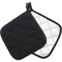 2 قطعة/4 قطع من وسادات حامل الأواني المربعة السوداء المقاومة للحرارة، حصيرة عزل الحرارة للميكروويف والمطبخ، ضروريات المنزل والمطبخ، أدوات وأجهزة المطبخ كهدايا عملية لعيد الميلاد