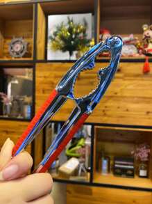 1pc Zinc Alloy Nutcracker, Non-Slip & Effortless, Perfect For Kitchen Prep, Picnics, Office Snacks, Family Gatherings, Holiday Nuts, Baking, Road Trips, BBQ Outings, Gift Set Matching, Easy Shell Cracking In 10s"