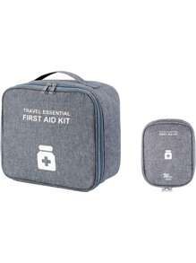 Set de 2 bolsas de primeros auxilios vacías, bolsa de medicina de viaje, bolsa organizadora de suministros médicos, kit portátil para viajes, automóvil, hogar, campamento, oficina, senderismo, actividades al aire libre para bolsa de equipo de emergencia