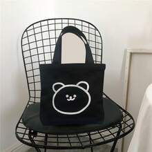 Women Tote Bags - 黑色小熊(無內袋) - 查看 2