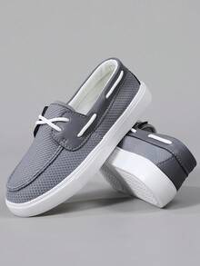 男士 2025 年新款简约经典休闲舒适时尚运动鞋 - 透气，高街休闲鞋带，网眼面料，适合所有季节，圆头，织物鞋面，EVA 鞋底，适合学生、户外、散步、街头穿着的多功能运动鞋，轻便 - 彩色 - 查看 5