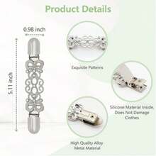 2pcs Waist Cincher, Vintage Dress Cincher, Back Strap Shawl Cardigan Cincher, Waist Tightener (Classic), Metal, No Gems - Multicolor - View 3