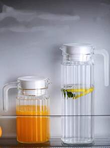 1 pieza Botella de agua multifuncional resistente al calor y al frío - Recipiente de almacenamiento para bebidas calientes o frías, jarra de agua para refrigerador, recipiente para jugo, botella de agua, tetera de té helado o olla de leche, adecuado para cocina, comedor, campamento al aire libre