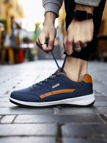 Men's Sneakers Sports Casual Shoes PU Leather Outdoor Men Walking Shoes Four Seasons Soft Bottom