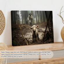 1 幅基督将拯救羔羊墙面艺术帆布印刷品,经典墙面艺术,适合客厅、卧室、厨房装饰,可选画框 - 彩色 - 查看 11