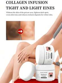 1件性感保湿亮肤霜适用于私密部位、腋下、面部和身体，含维生素C、烟酰胺和雪草，玫瑰香氛，保湿补水亮肤霜