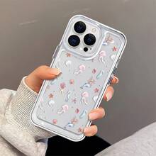 Funda de TPU suave para teléfono móvil. Orificios de precisión para lente. Compatible con phone 16 Pro Max, 16 Plus, 16 Pro y 16. Nuevo diseño moderno. Funda transparente con diseño ondulado. Protección integrada contra golpes y caídas. - transparente - Ver 2