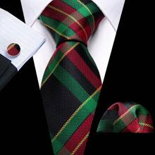 Men Tie Vintage Paisley Paisley Dark Green Tie Classic Necktie Set Pocket Square Cufflinks Formal Wedding St Patrick's Day