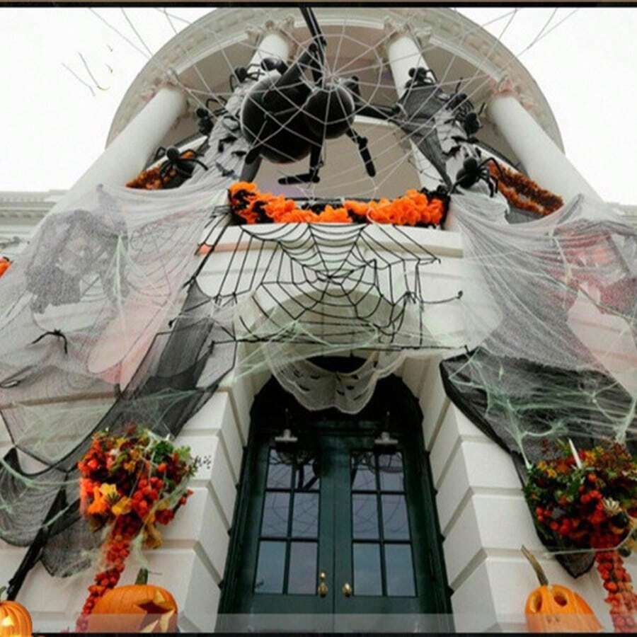 1pc Colorful Spider Web Stretch Super Elastic Spider Cotton Web Fake Spider Halloween Decoration