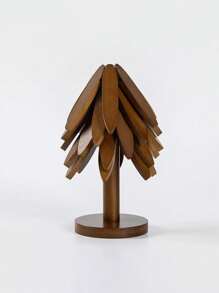 5PCS Wooden Christmas Tree Insulation Mat, Heat-Resistant Table Mat, Cup Mat, Anti Slip And Anti Scald Cup Mat Set, Protecting Desktop, Kitchen, Dining Table, Practical Accessories, Christmas Decoration, Home Decor