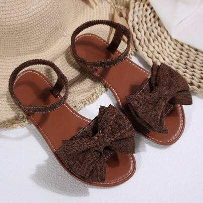 2025 Plus Size Platta Sandaler, Casual Soft Bottom Bowknot Beach Sandals For Summer
