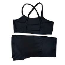 Women's Fitness Set Shorts And Top, Butt Lifting Gym, High Waist Suplex - Negro - Ver 1