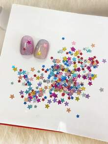 1Pc Colorful Five-Pointed Star Nail Glitter Sequins Mixed Laser Star Thin Slice Diy Nail Art Decorations Nail Supplies Nails Nail Charms Nail Gems