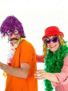 1顶闪亮假发，闪光派对假发，彩色闪光假发帽，迪斯科服装假发，趣味派对帽，趣味闪光金属发饰，适合派对嘉年华、头饰、日常派对用品、派对家居装饰、派对礼物、节日用品、庆典用品、角色扮演道具、奇特物品、酷炫圣诞装饰、万圣节、圣诞装饰、赠品。