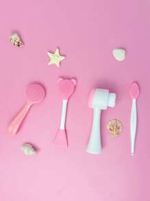 Juego de 4 piezas de cepillos faciales de silicona multifuncionales, cepillo facial exfoliante de doble cabeza de silicona, cepillo de doble cara, cepillo facial reutilizable, cepillo facial manual, adecuado para el cuidado y el masaje facial, cepillo exfoliante de silicona manual para eliminar los residuos de maquillaje, los puntos negros, el masaje facial y la limpieza profunda de la piel