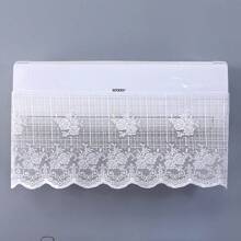 1pc 2025 Best Selling New Lace White Air Conditioner Wind Shield, No Installation Wall-Mounted, Universal Hanging AC Cover, Dust Cover, Wind Curtain, Suitable For Bedroom, Living Room, Study, Elder And Kids Room