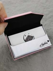 定制姓名名片夹，个性化名片夹套，定制名片收纳包，可定制皮革名片夹，女士信用卡夹，卡包钱包，生日礼物，情人节礼物，男女通用，时尚便携，送给父亲、老板、同事、母亲、朋友的礼物，新年礼物 - 彩色 - 查看 5