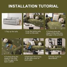 ROOMLIFE Thicked Striped Couch Cover With Tassel Blue Chenille Sofa Cover Blanket For Sectional Sofa, Soft Sofa Slipcovers For L Shaped Love Seat 2-3 Cushion Couch Anti Slip Sofa Protector, 71"X118"