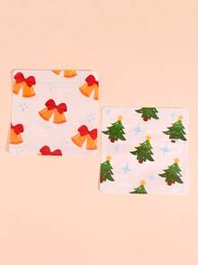 20 件圣诞卡通圣诞老人铃铛驯鹿星星圣诞树印花礼品袋珠宝配饰收纳袋适用于节日派对婚礼家居，混合装随机发货 - 彩色 - 查看 5