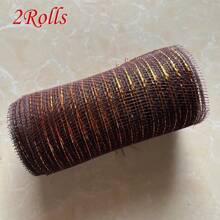 1/2 Rolls Deco Mesh Ribbon - 10inch X 30 Feet Each Roll Metallic Foil Mesh Ribbon For Wedding, Birthday,Halloween, Thanksgiving, Christmas, New Year DIY Gift Decorationand Home Decorating