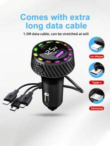 3.1A Multi-Function Car Charger With 3-In-1 Charging Cable