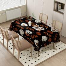 1 Stück Halloween Tischdecke - Kürbis Geist Schädel, farbenfrohe Mustergestaltung, geeignet für Küchendekoration, Partygeschenke und Raumdekoration, hervorragend für Zuhause oder Veranstaltungen, Esszimmertischdekoration