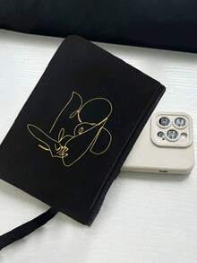 印花手提袋，金色印花女士手提袋套装，手提袋和化妆包，轻便大容量手提袋，可重复使用购物袋，便携式旅行沙滩包（含化妆包），生日礼物，教师节礼物，护士节礼物，周年纪念礼物，最佳礼物，度假风字母设计购物袋 - 彩色 - 查看 2