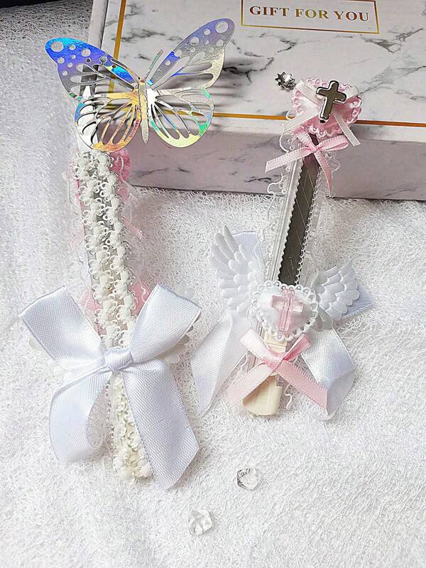 1 peça faca de beleza original estilo asiático doce para ansiedade social feita à mão faca de beleza amor anjo rosa subcultura doce menina Y2K Express, volta às aulas, material escolar