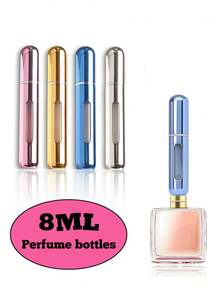 3个装亮色香水瓶，8ML，按压底部直接加气，方便简单，便携式喷雾瓶，适合旅行和补充泵盒