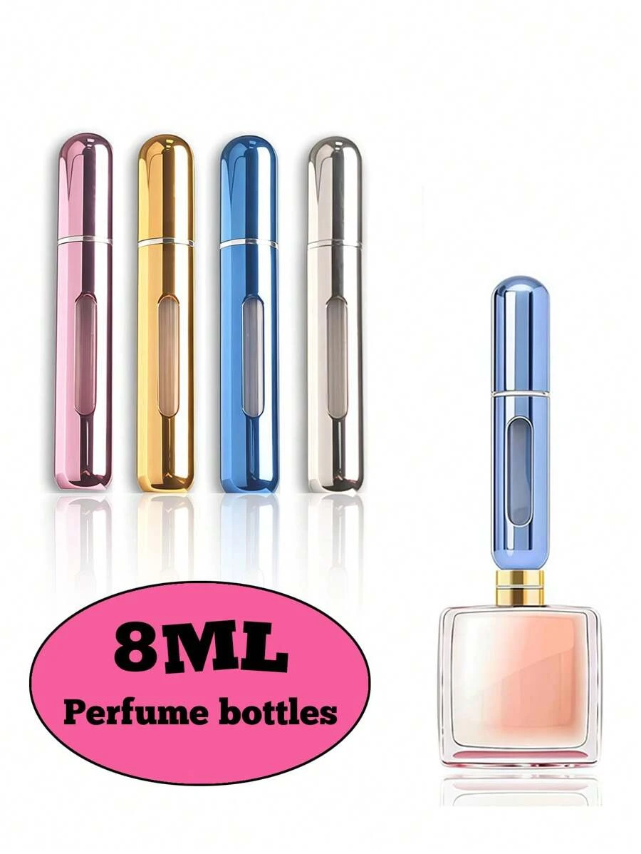 3个装亮色香水瓶，8ML，按压底部直接加气，方便简单，便携式喷雾瓶，适合旅行和补充泵盒