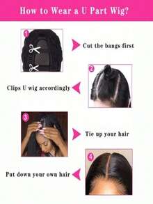 V Part Wigs Body Wave Human Hair Wig Upgrade V Part Wigs For Women Glueless V Part Wigs Brazilian Virgin Hair Body Wave Wigs Machine Made V Shape Wigs 200% Density Minimal Leave Out Curly V Part Human Hair Wigs 40 Inch - Natural Black - 查看 6