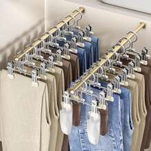 10 Peças Clipe de Cabide de Calça em Aço Inoxidável - Clipe de Silicone Rotativo 360° para Calças/Calças Infantis, Organizador de Guarda-Roupa Infantil Economizador de Espaço, Aço Inoxidável de Alta Qualidade, Adequado para Recém-Nascidos e Crianças