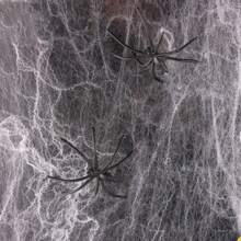 1pc Colorful Spider Web Stretch Super Elastic Spider Cotton Web Fake Spider Halloween Decoration