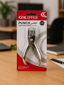 Perforadora de agujero de hoja suelta para bricolaje, capacidad de 8 hojas, perforadora de papel de un solo agujero para estudiantes - Plateado - Ver 4