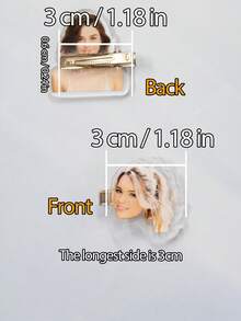 Customized Acrylic Hair Clips With Photo, Name Alligator Flat Hair Claw, Birthday Wedding Accessories - Style a - View 2