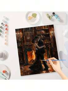 Paint By Number For Adults Beginner, DIY Gift Canvas Painting Kits,A Pair Of Lovers Are Dancing Oil Painting Kit, DIY Paint Adult Crafts For Gift Home Wall 16x20inch